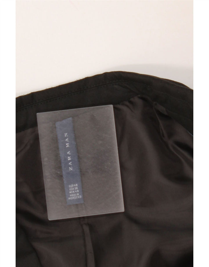 Мужской пиджак ZARA на 2 пуговицах EU 48, средний черный