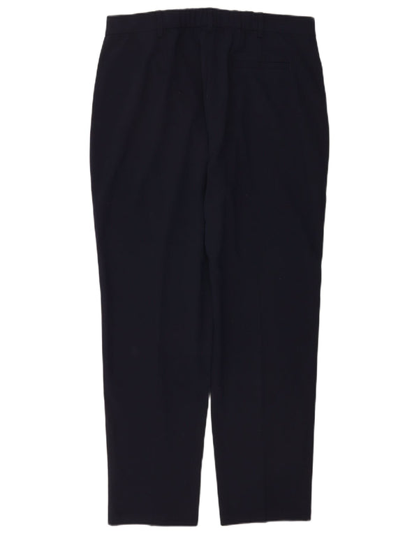 Marks & Spencer Womens Tapered Suit Trousers UK 14 Large W34 L28 Navy Blue