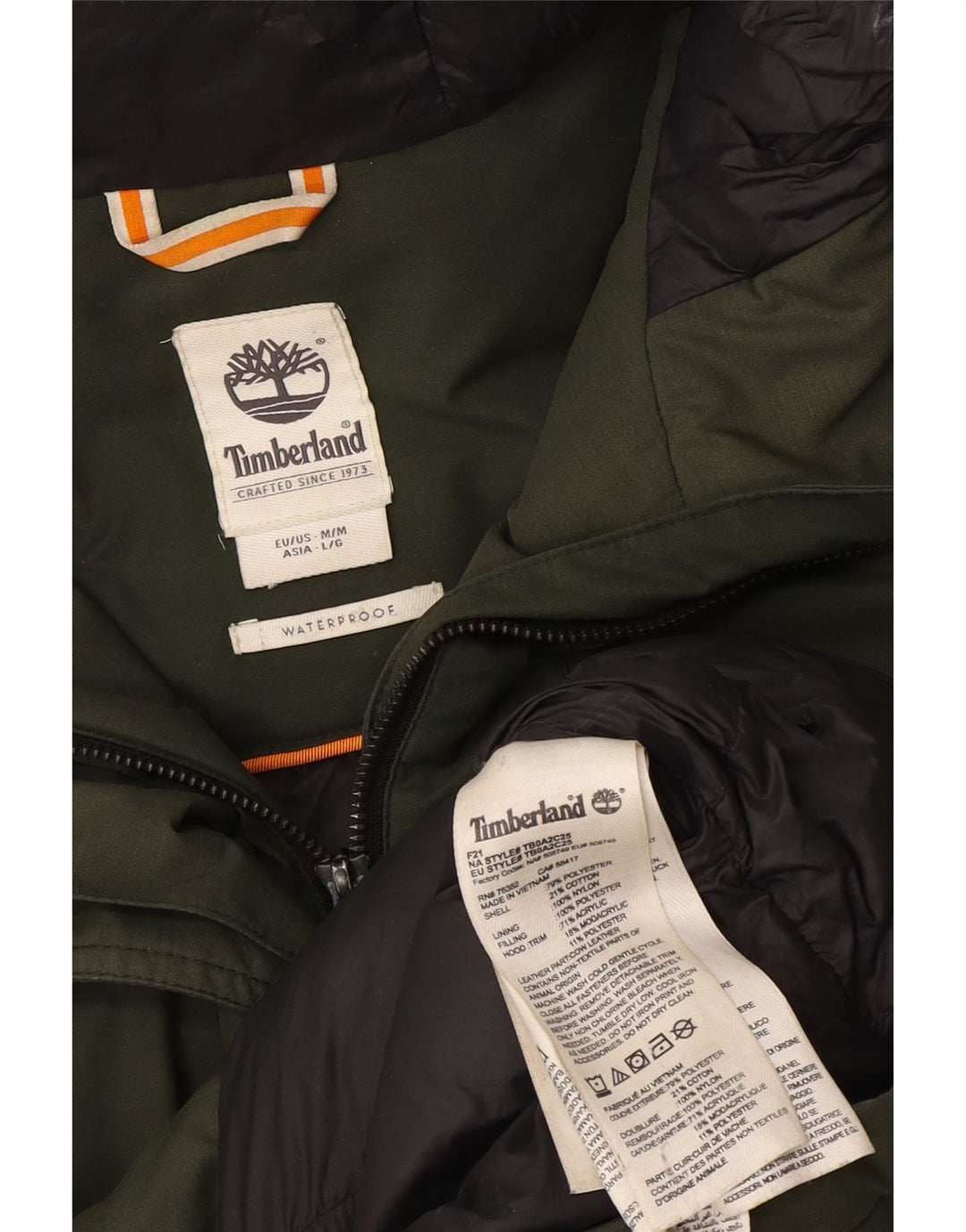 Женская парка Timberland с капюшоном UK 14, средний зеленый полиэстер