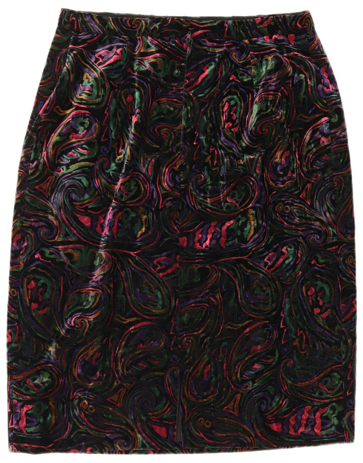 ВИНТАЖНЫЙ комплект женской юбки из 2 предметов на 1 пуговице, Великобритания 12, средний W32, разноцветный