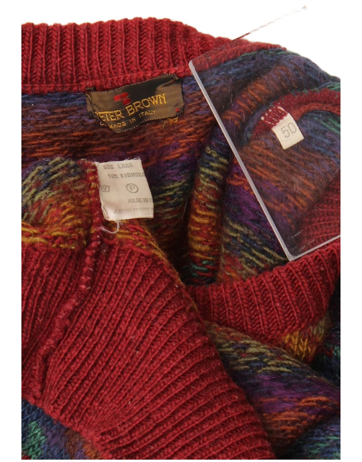 PETER BROWN Мужской свитер с круглым вырезом IT 50, средний разноцветный