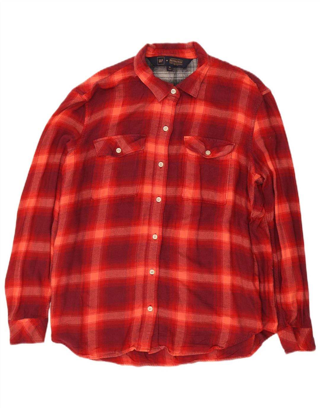 GAP Womens Pendleton Flannel Shirt UK 18 XL Red Check Viscose