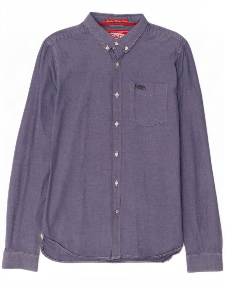 Мужская рубашка Superdry, большая синяя хлопковая