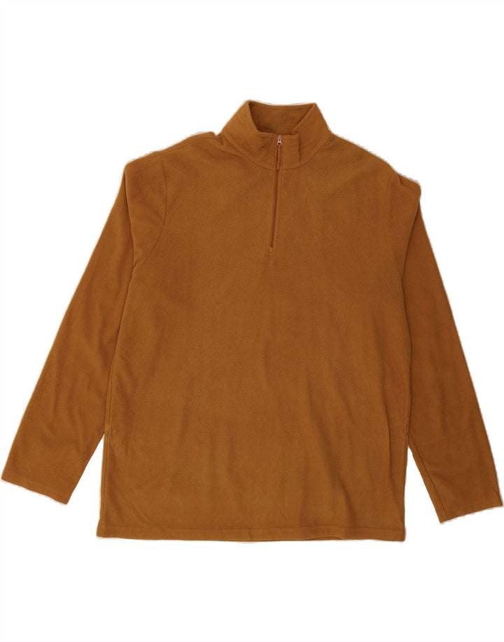 MOUNTAIN WAREHOUSE Mens Zip Neck Fleece Jumper XL Brown Polyester Vintage Mountain Warehouse and Second-Hand Mountain Warehouse from Messina Hembry 