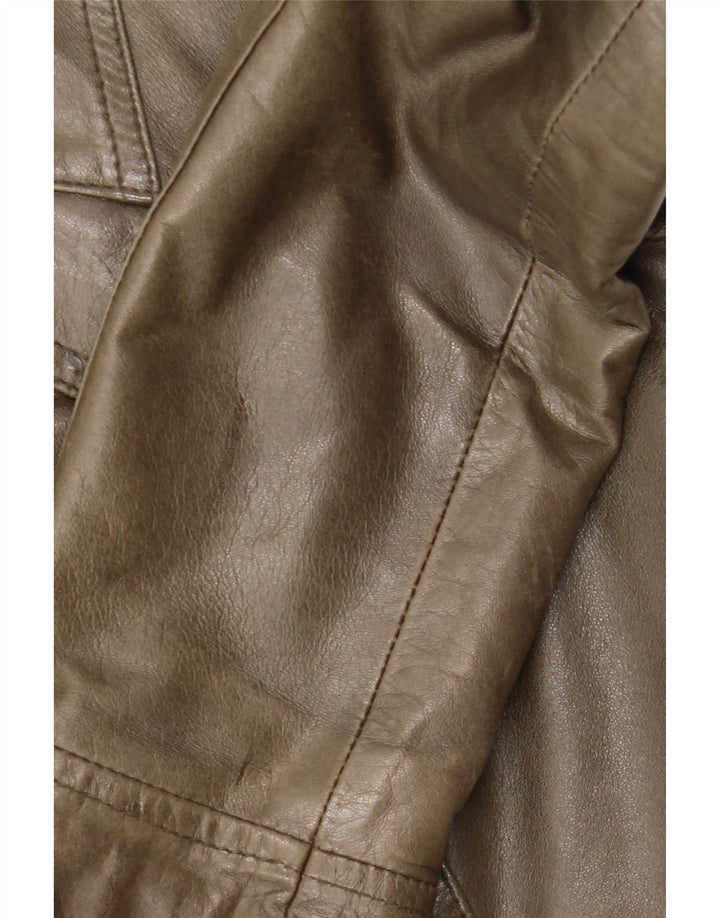 Винтажная женская кожаная куртка IT 42 Medium Khaki Leather