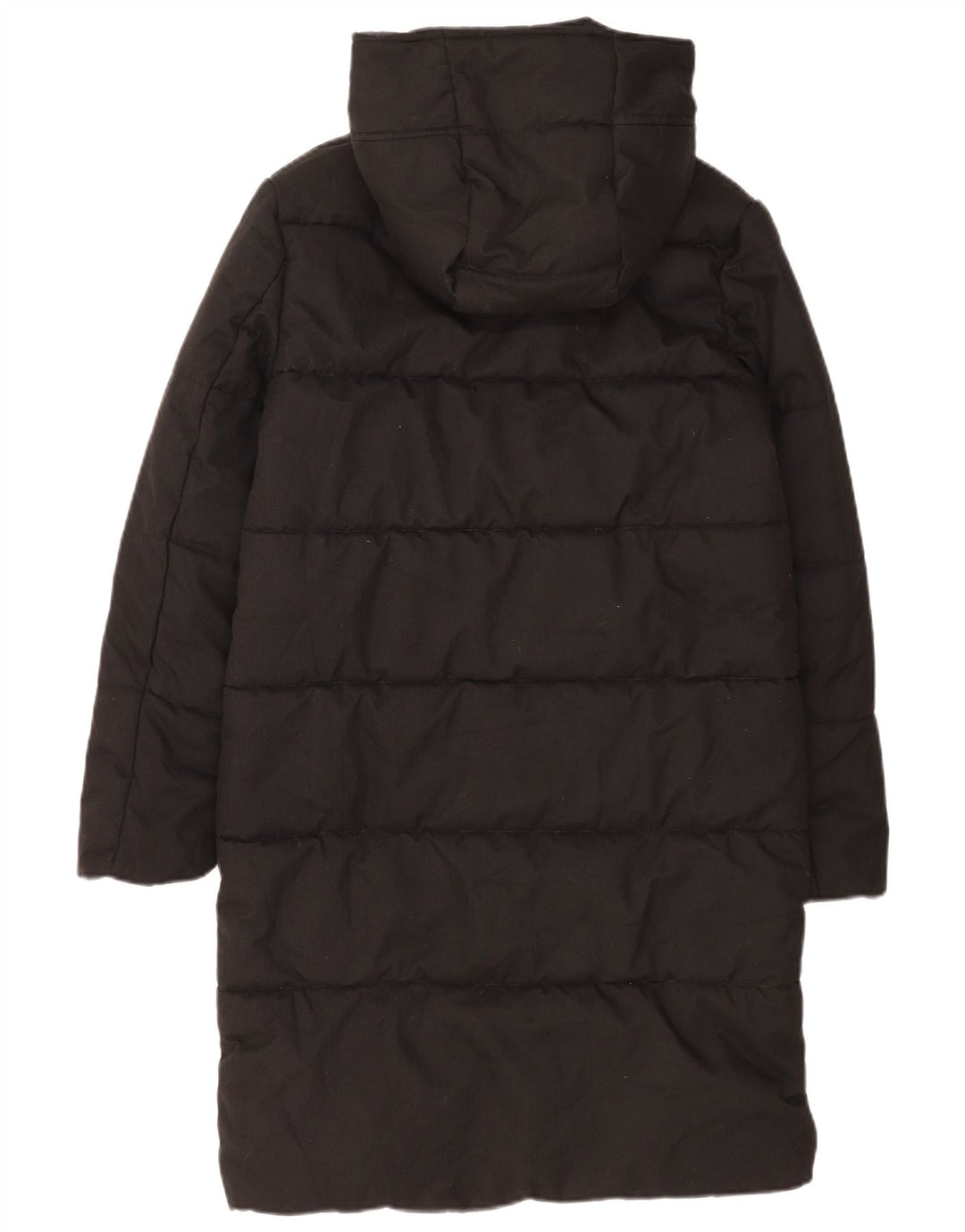 Crew Clothing Женское стеганое пальто с капюшоном UK 8, маленький черный полиэстер
