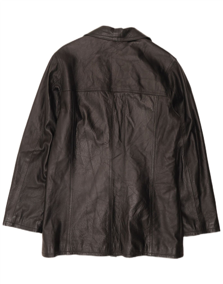 HELEN HUBERT Мужская кожаная куртка UK 38 средний черный кожаный