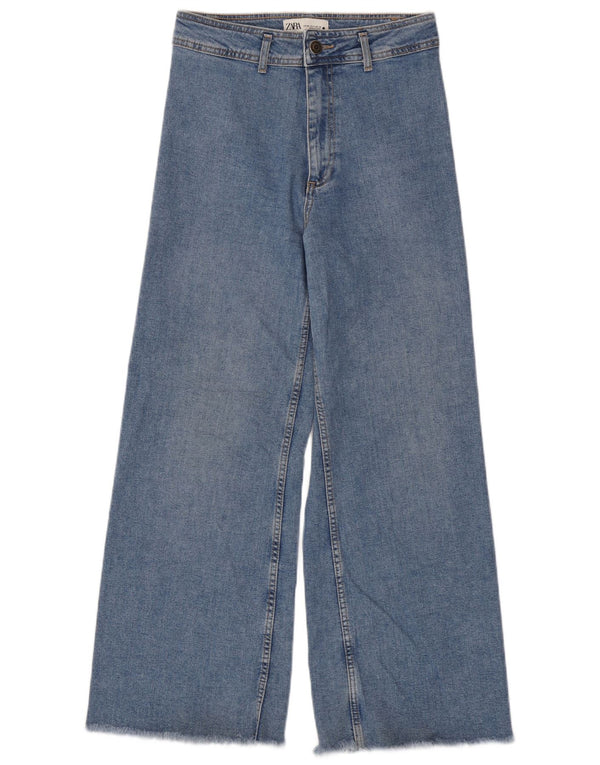 Женские широкие джинсы Zara EU 38, маленькие W28 L29, синие