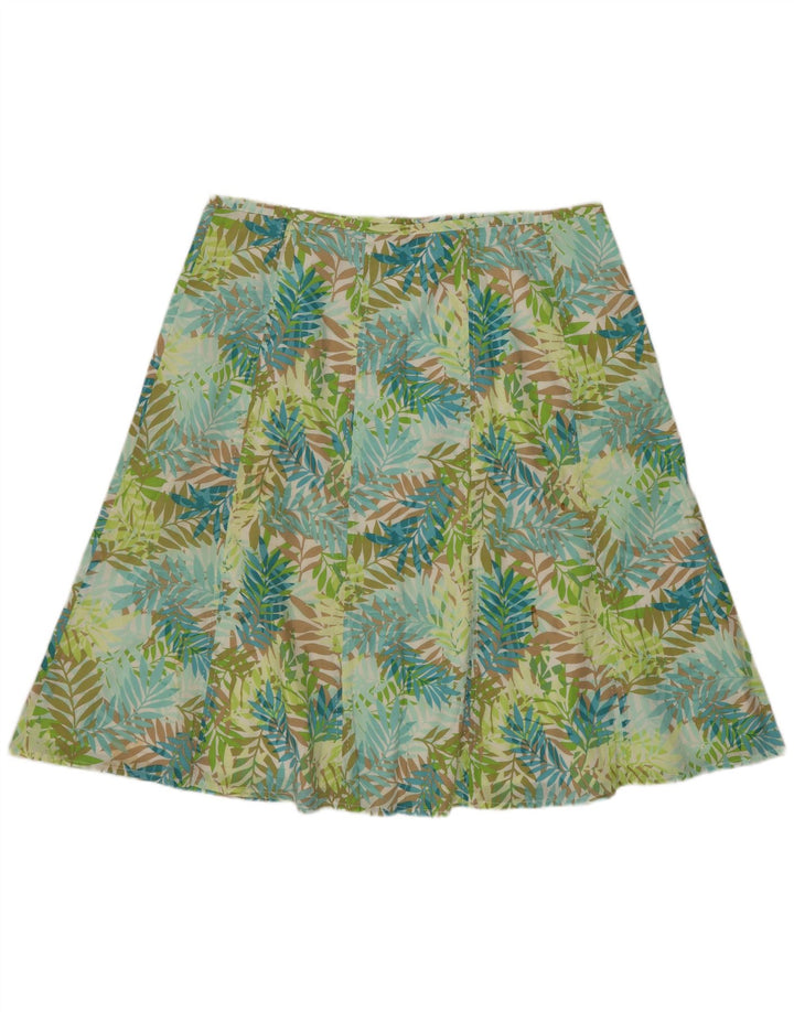 EDDIE BAUER Женская юбка-трапеция US 12, большая W32, разноцветный цветочный принт