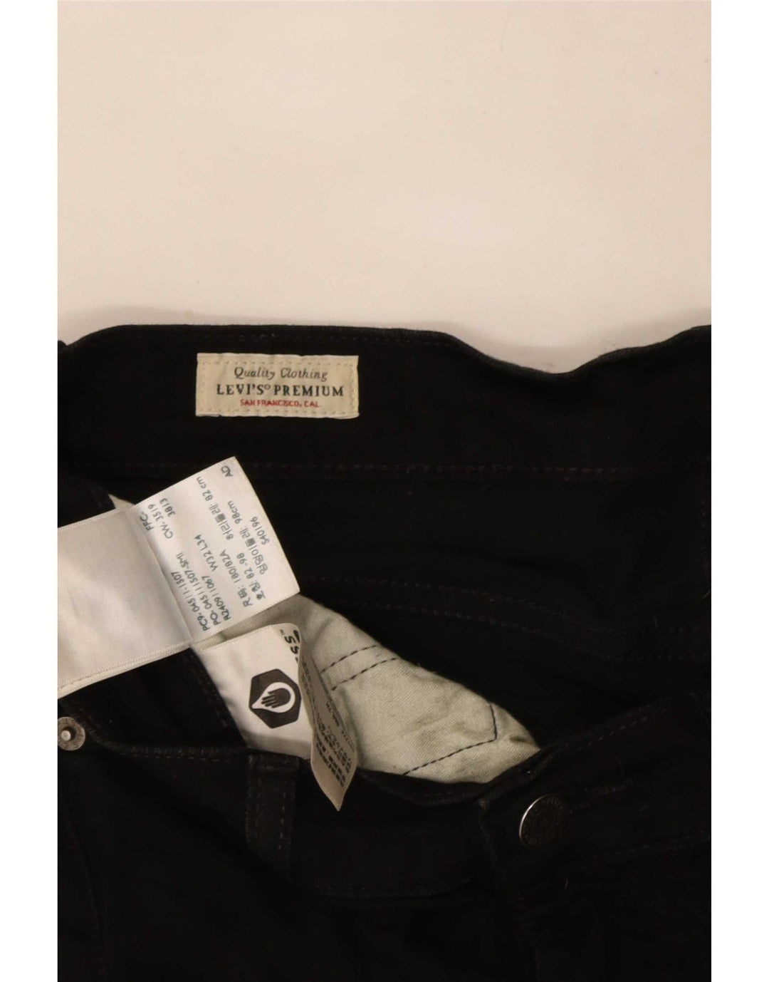 Мужские узкие джинсы Levi's W32 L34, черный хлопок