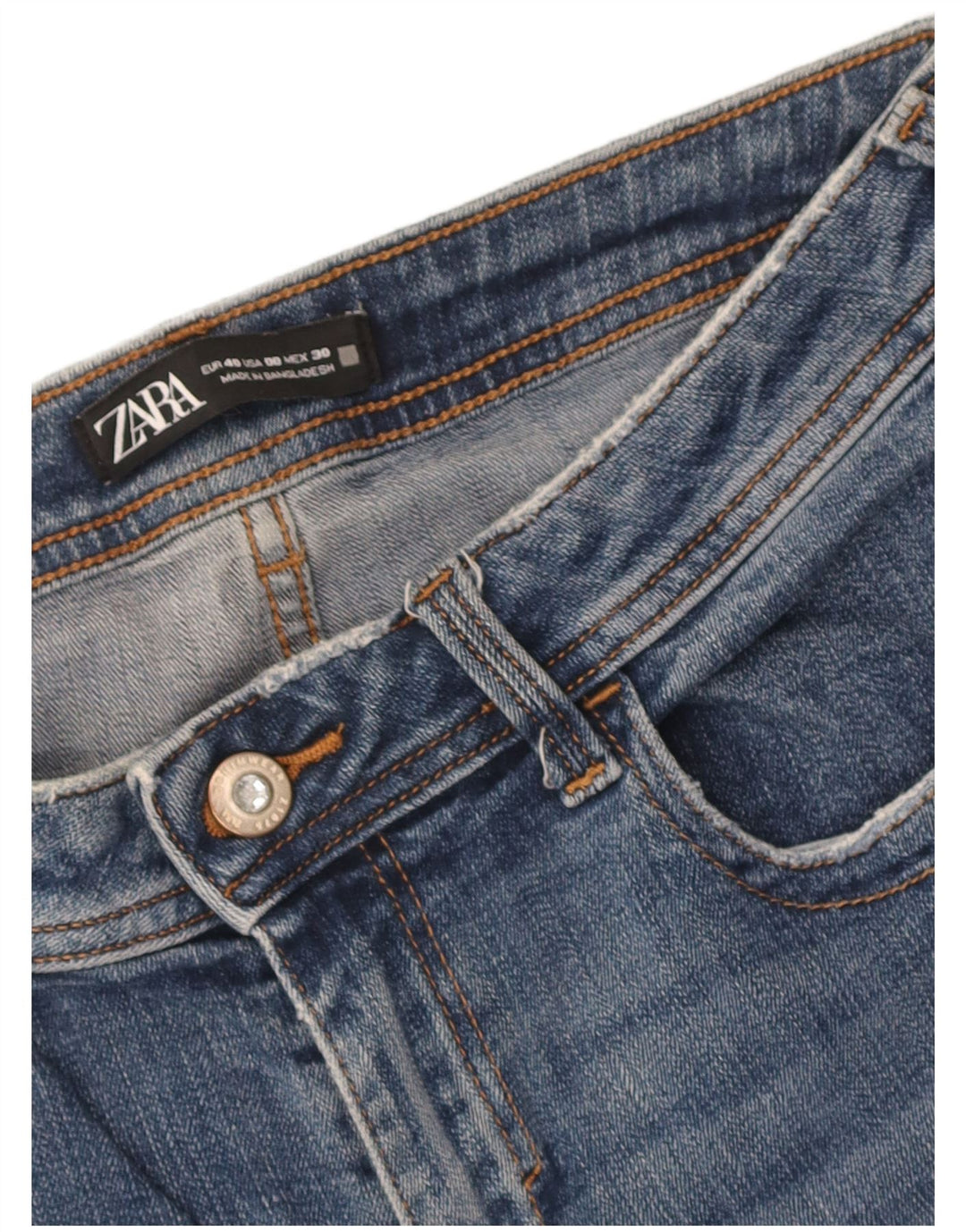 Женские потертые джинсы скинни Zara EU 40 Medium W30 L27 Синие
