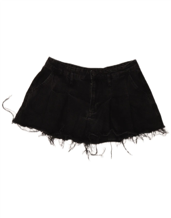 Женская мини-юбка джинсовая Zara Medium W32, черный хлопок