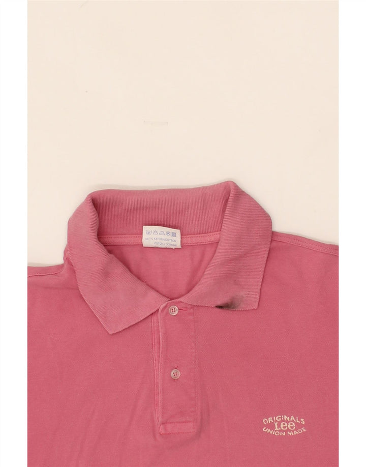 LEE Mens Polo Shirt Medium Pink Cotton Vintage Lee and Second-Hand Lee from Messina Hembry 