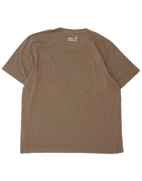 Мужская футболка стандартного кроя с рисунком Jack Wolfskin, топ UK 44 XL, коричневый хлопок