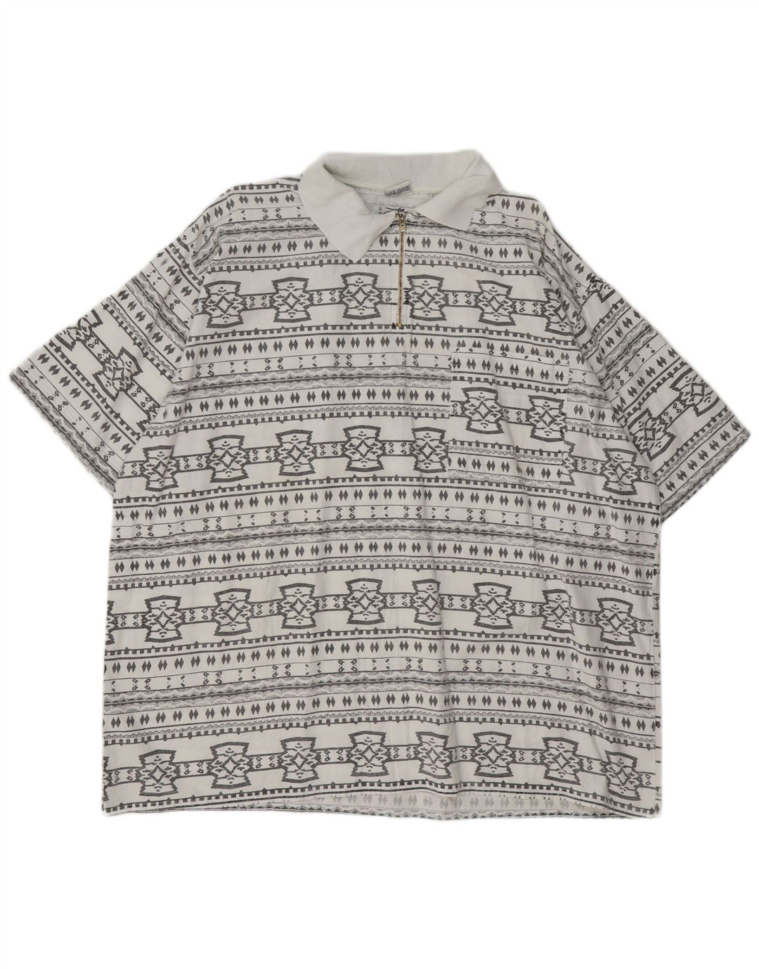 Мужской пуловер JOHN F GEE с коротким рукавом, 2XL, белый хлопок с геометрическим рисунком