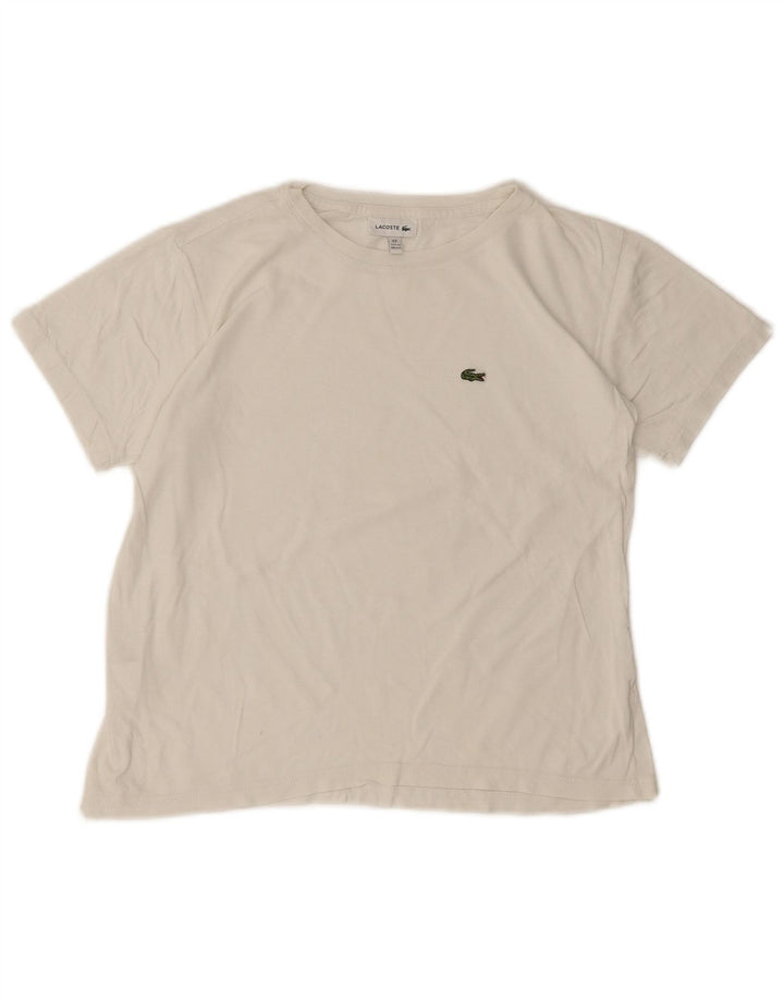 Футболка Lacoste для мальчиков, топ 11-12 лет, белый хлопок