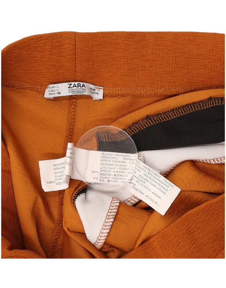Женские спортивные брюки Zara UK 14, большие оранжевые цвета, полиэстер с цветными блоками