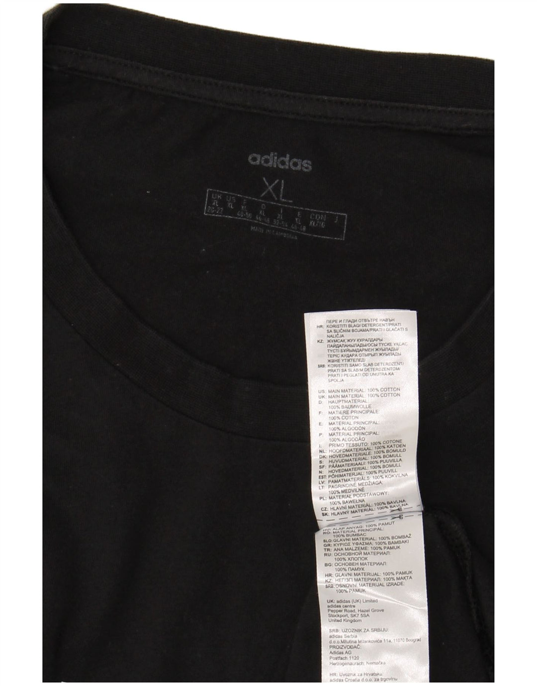 Женская футболка с рисунком ADIDAS Top UK 20/22 XL, черный хлопок