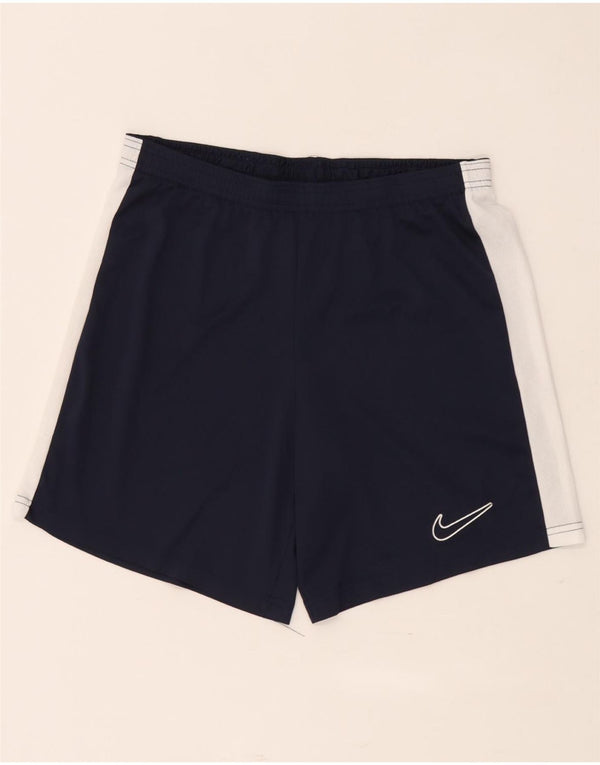 Мужские спортивные шорты Nike Dri Fit Slim Fit среднего размера, темно-синие, с цветными блоками