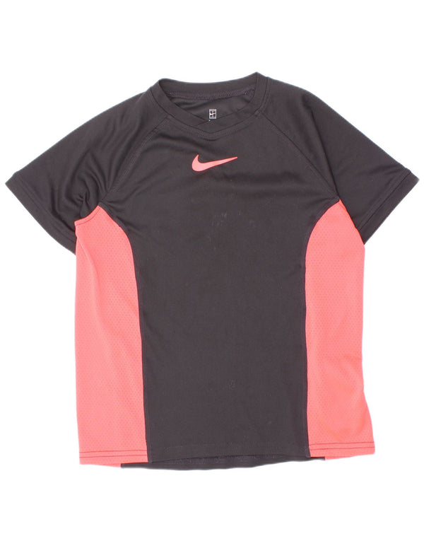 Футболка Nike Dri Fit для мальчиков, 8–9 лет, маленький черный полиэстер с цветными блоками