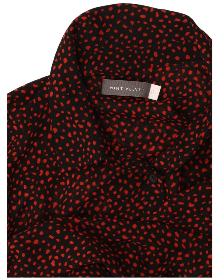 Женское платье-рубашка с длинным рукавом MINT VELVET UK 12, средний черный в пятнистый цвет
