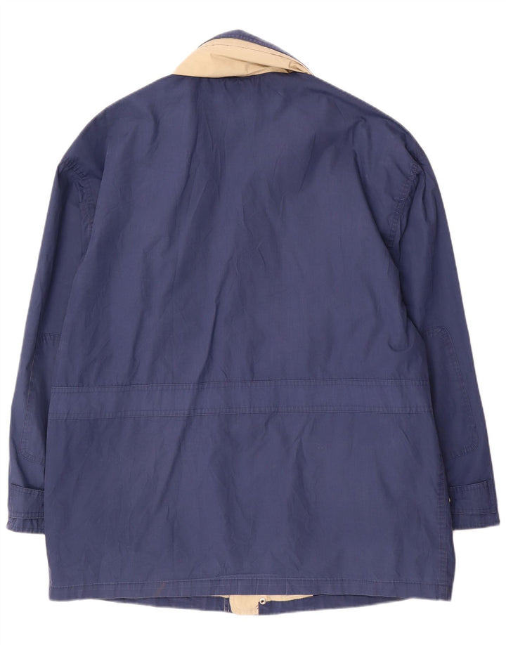 Винтажная мужская куртка UK 42 XL темно-синего цвета из полиэстера