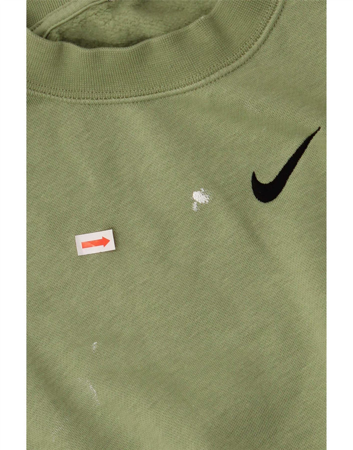 Мужской свитер свободного кроя Nike, маленький зеленый хлопковый джемпер