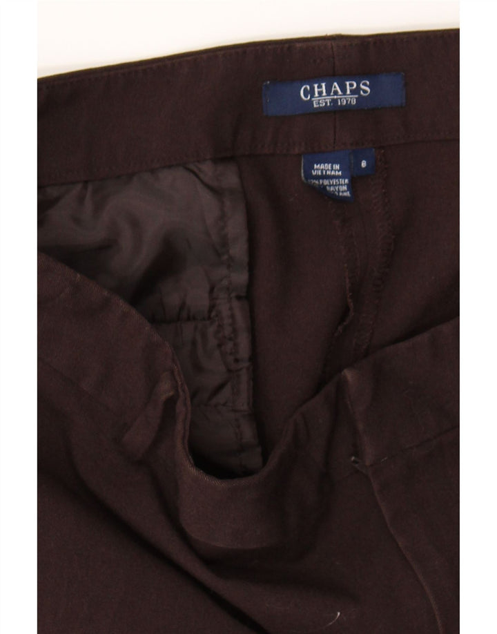 CHAPS Womens Straight Casual Trousers US 8 Medium W30 L30 Brown Polyester Vintage Chaps and Second-Hand Chaps from Messina Hembry 
