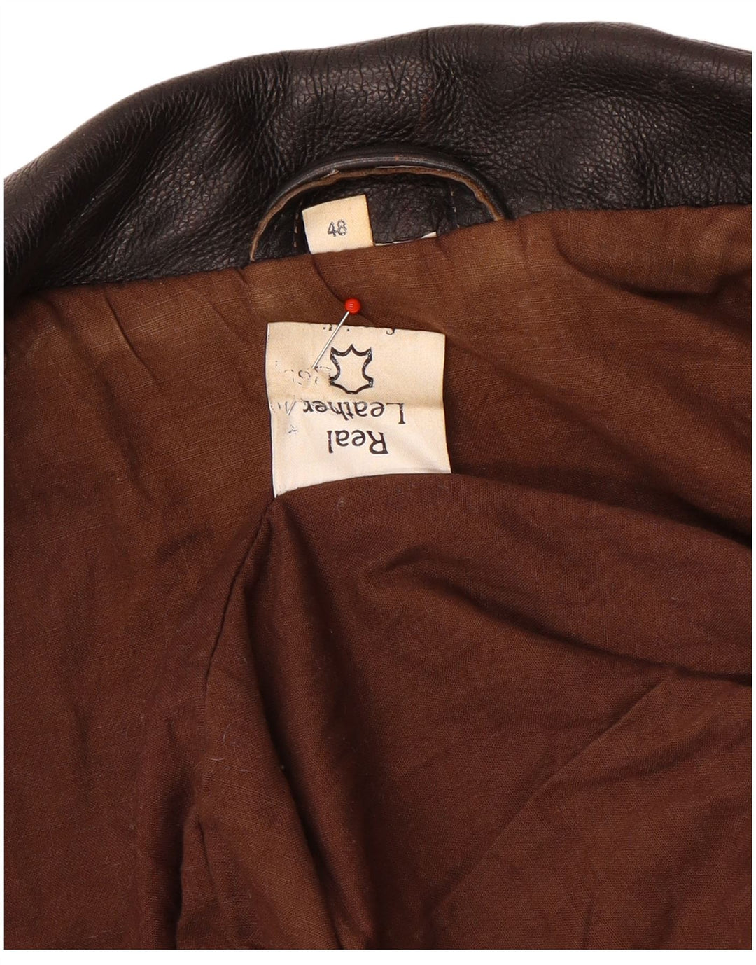 Винтажная мужская кожаная куртка IT 48 Medium Brown Leather