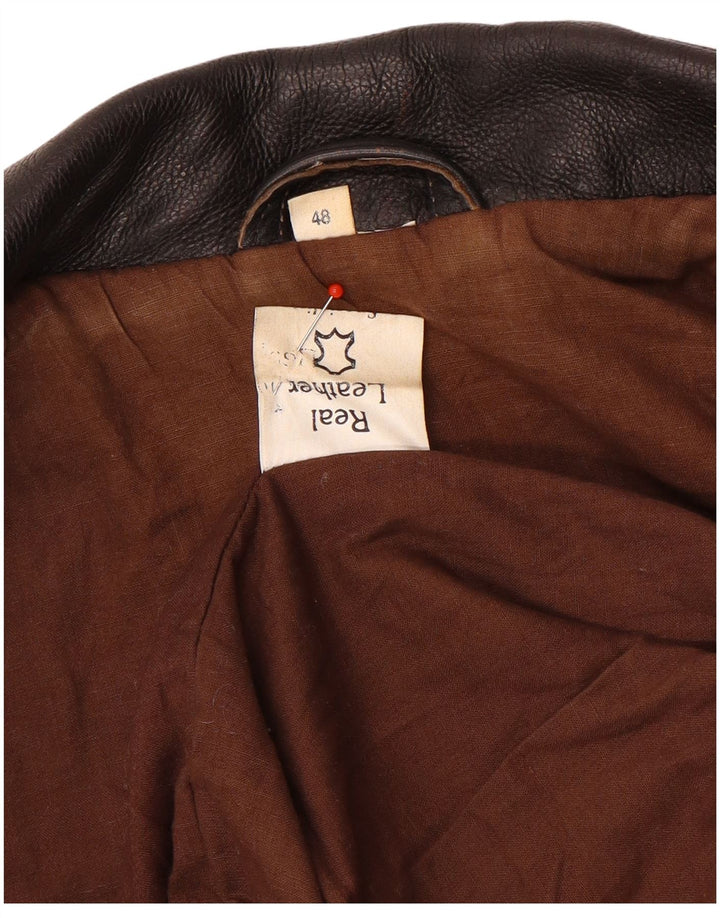 Винтажная мужская кожаная куртка IT 48 Medium Brown Leather