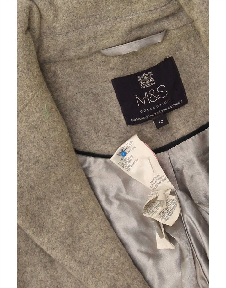 Женское пальто оверсайз Marks & Spencer UK 10, маленькое серое шерстяное