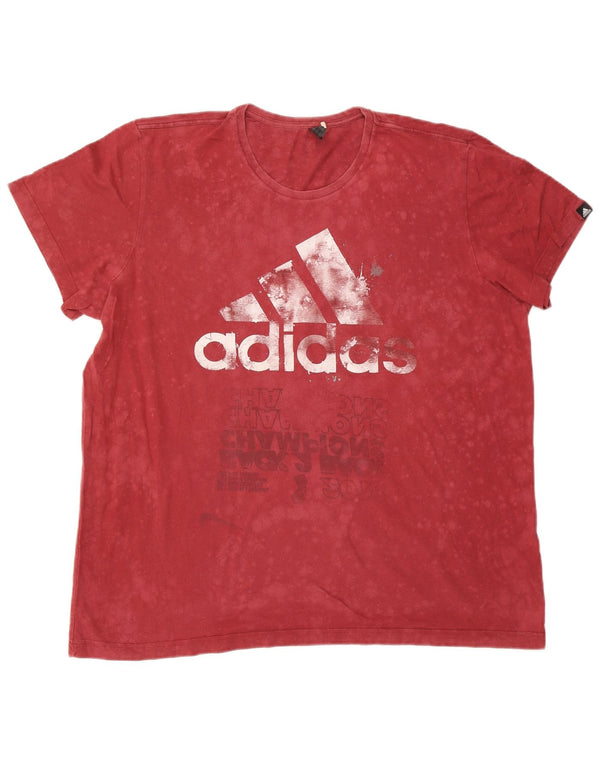 Adidas Мужская футболка с рисунком Top 2XL Красный хлопок