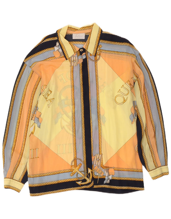Винтажная женская прозрачная рубашка IT 50 XL, разноцветная морская тематика