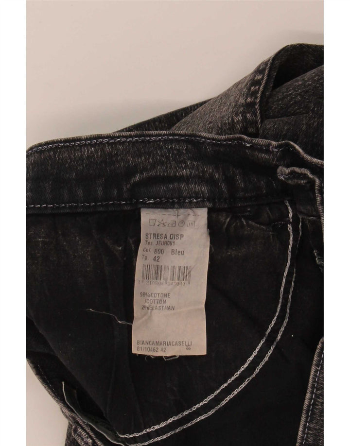 Женские джинсы Bootcut Bianca Maria Caselli IT 42 Medium W27 L30 Черный хлопок