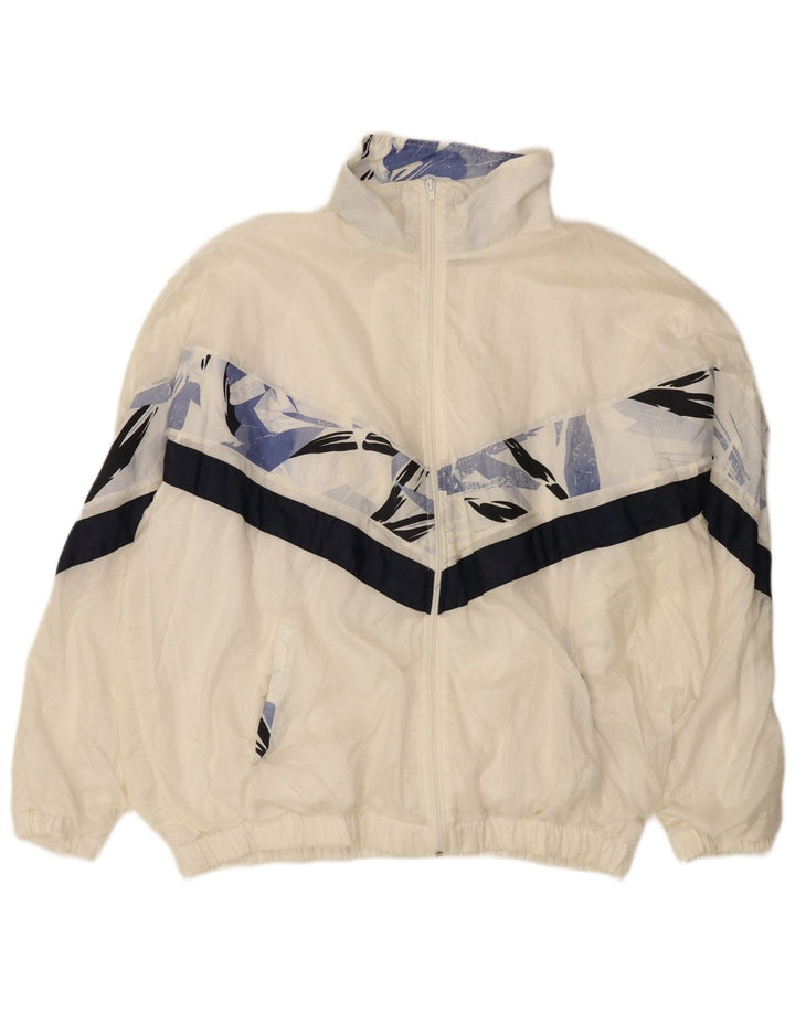 Винтажный мужской спортивный костюм, верхняя куртка IT 56 XL, белый с цветными блоками