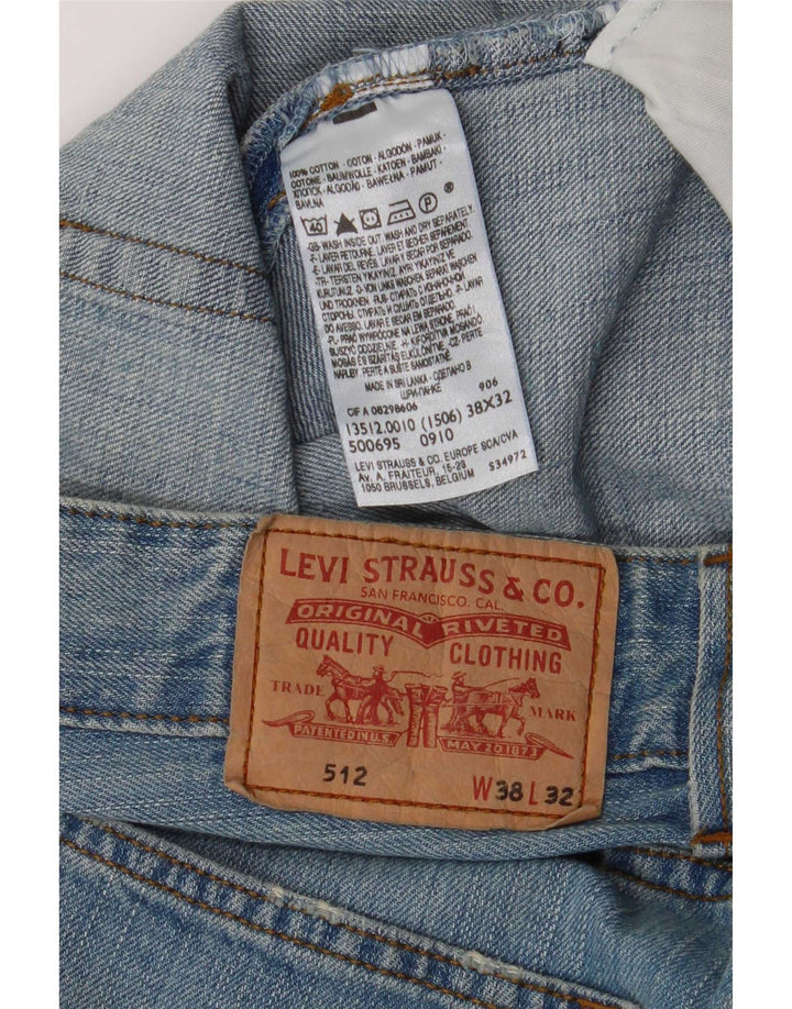Мужские зауженные зауженные джинсы Levi's 512 W38 L32 синие, хлопок