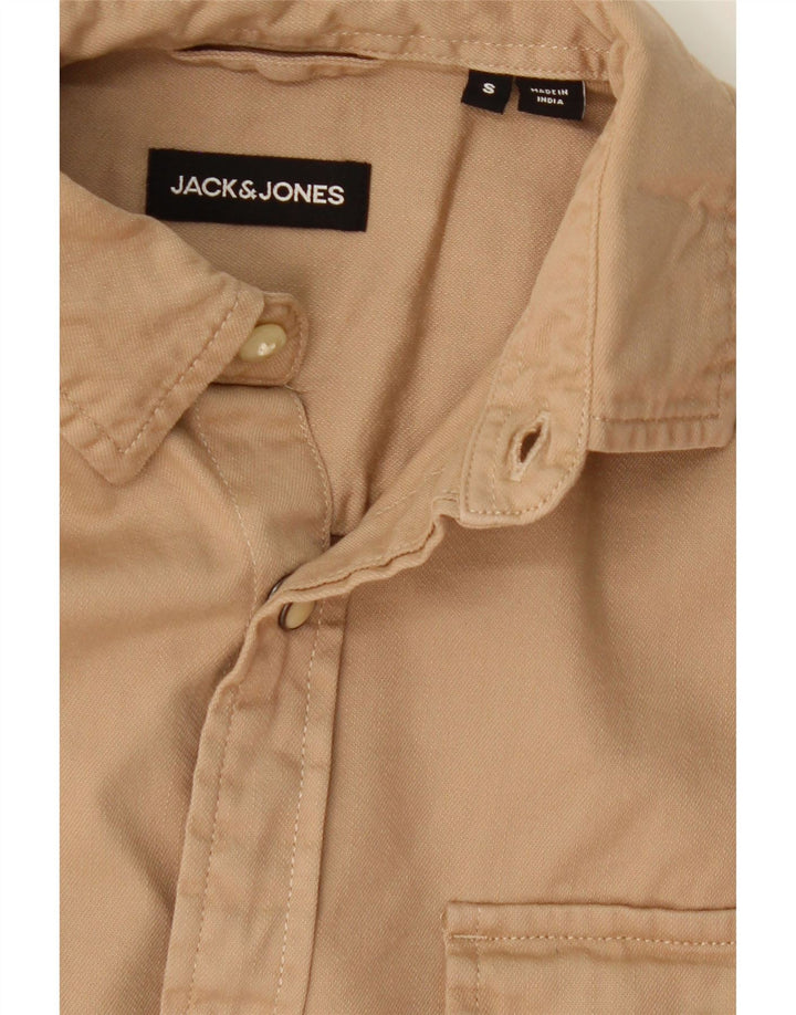 JACK & JONES Mens Shirt Small Beige Cotton Vintage Jack & Jones and Second-Hand Jack & Jones from Messina Hembry 