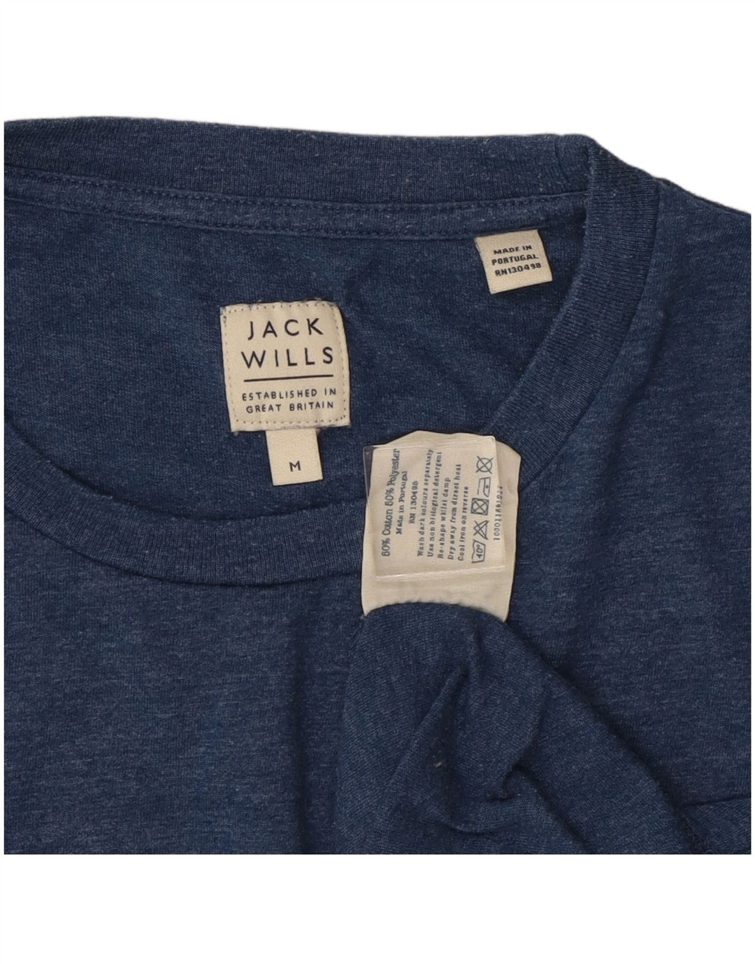 Мужская футболка с рисунком JACK WILLS, хлопковый топ среднего синего цвета с крапинками