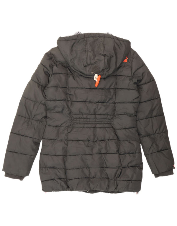 Женская утепленная куртка с капюшоном Superdry UK 14, средний серый полиэстер