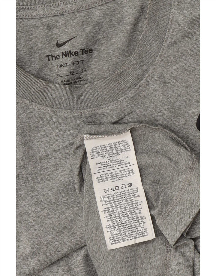 Мужской топ Nike Dri Fit с длинным рукавом XL, серый полиэстер с крапинками