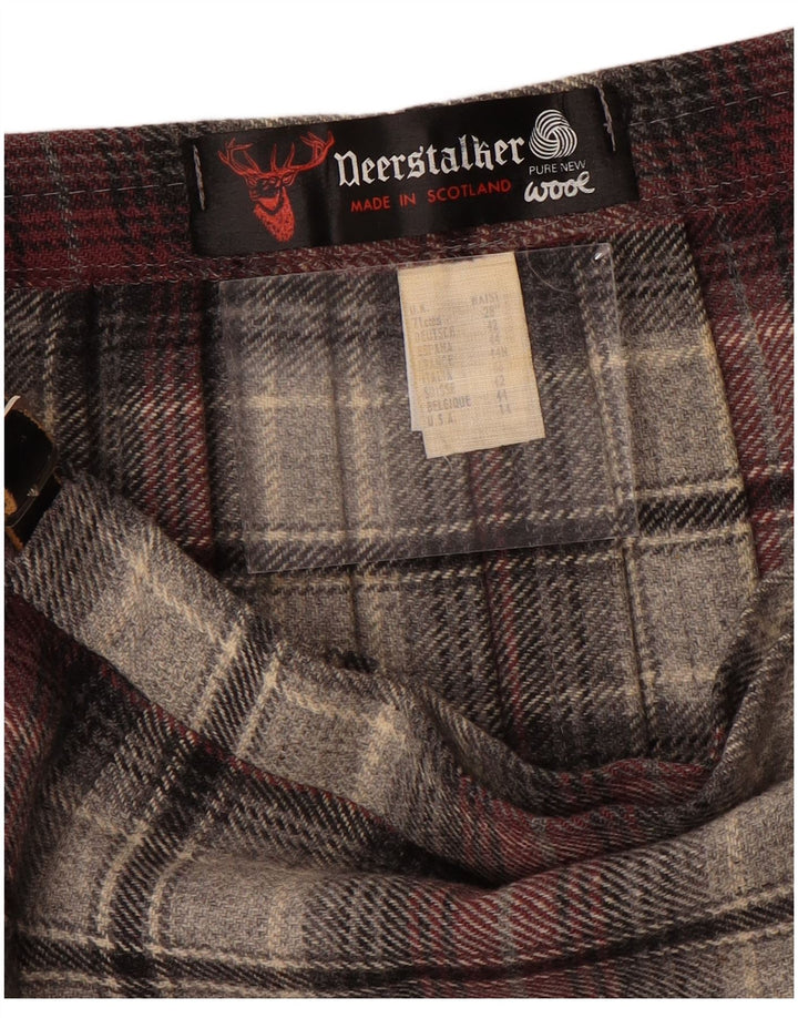 Женская плиссированная юбка с запахом Deerstalker W28, средний красный цвет, шерсть в клетку