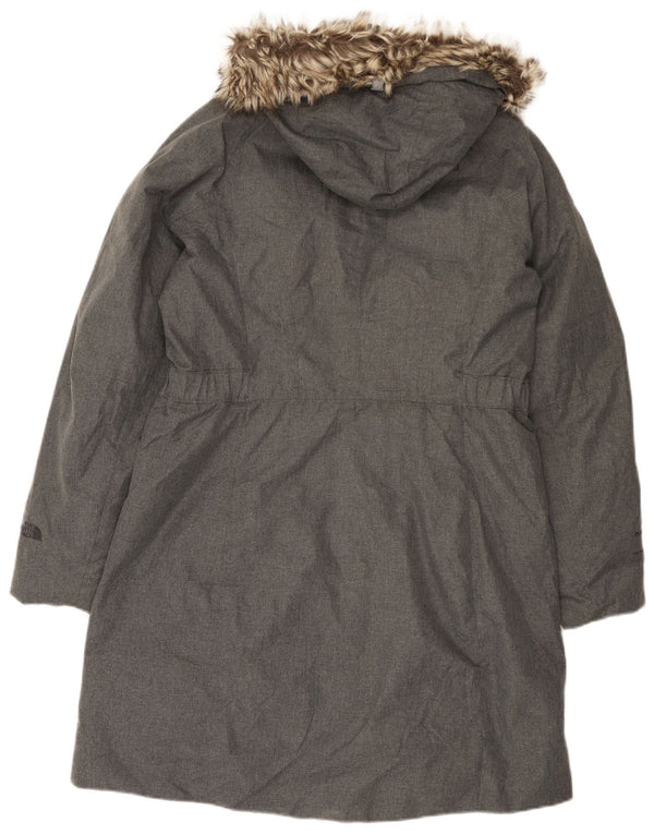Женское стеганое пальто с капюшоном The North Face UK 16, большой серый полиэстер