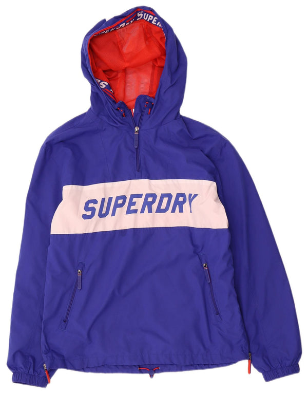 Мужская куртка-анорак с капюшоном Superdry, Великобритания, 36, маленькая, синяя, с цветными блоками
