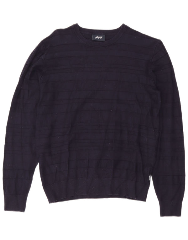 Женский джемпер с вырезом лодочкой Armani UK 10, маленький темно-синий в полоску