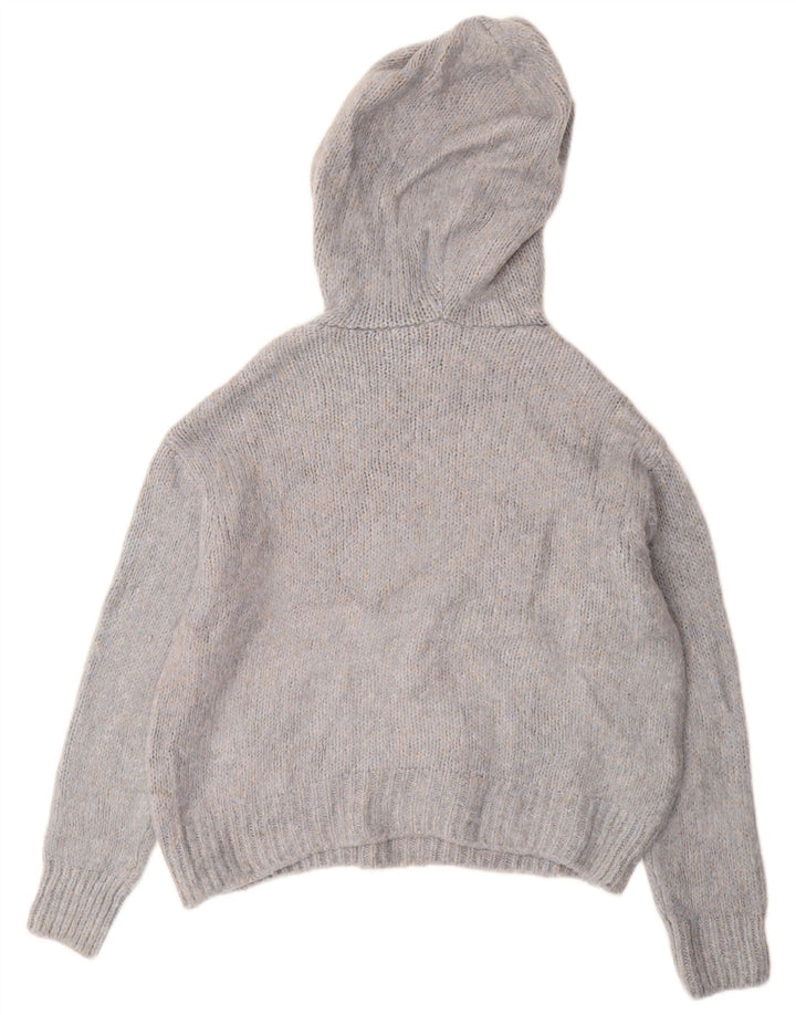 Женский свитер оверсайз с капюшоном ZARA UK 10, маленький синий в крапинку