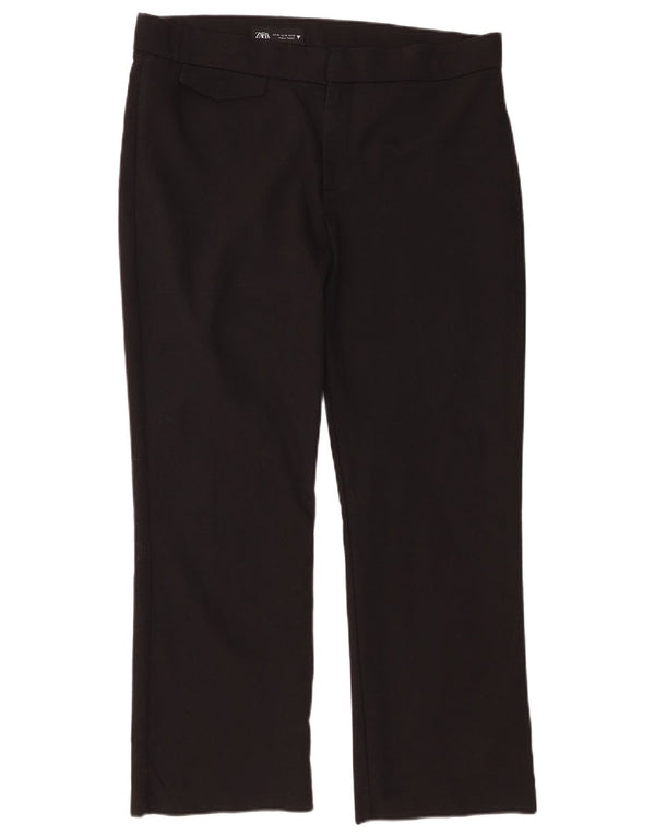Женские прямые повседневные брюки Zara XL W32 L25, черный хлопок