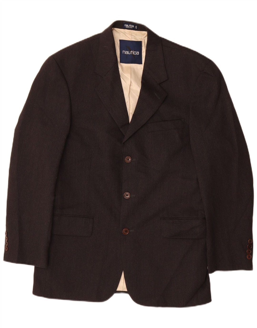 Мужской пиджак NAUTICA на 3 пуговицах, Великобритания 38, средний серый, шерстяной