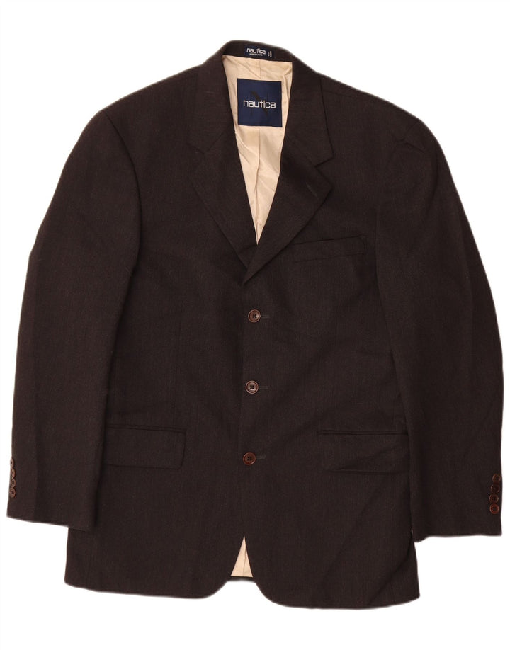 Мужской пиджак NAUTICA на 3 пуговицах, Великобритания 38, средний серый, шерстяной