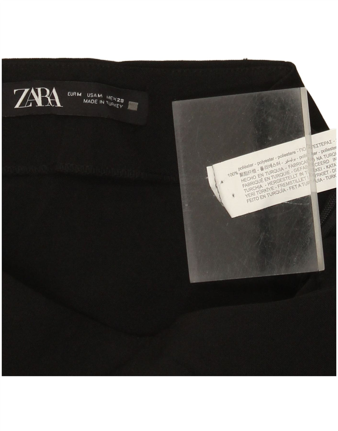 Женская юбка-карандаш с высокой талией Zara Medium W28, черный полиэстер