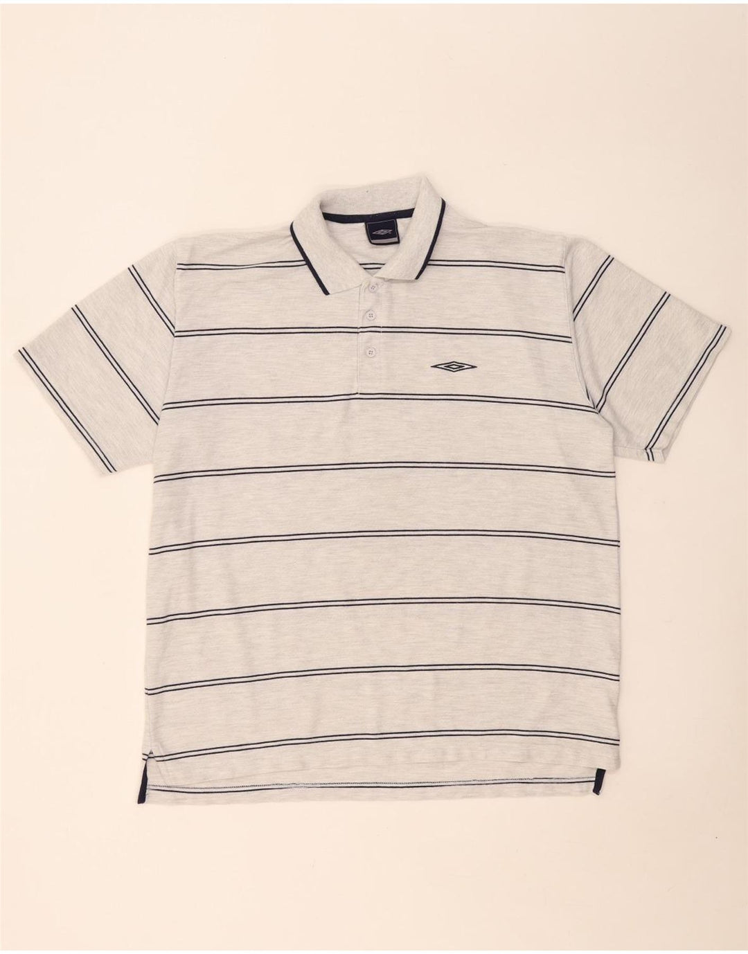 Мужская рубашка-поло Umbro XL, полиэстер в серую полоску